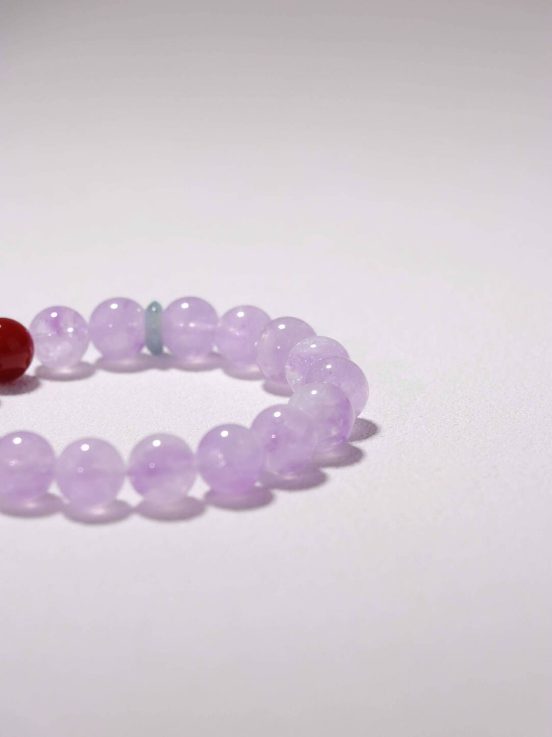 Lavender Amethyst Amber Flower Bead Bracelet Flower Collection Light Jewelry