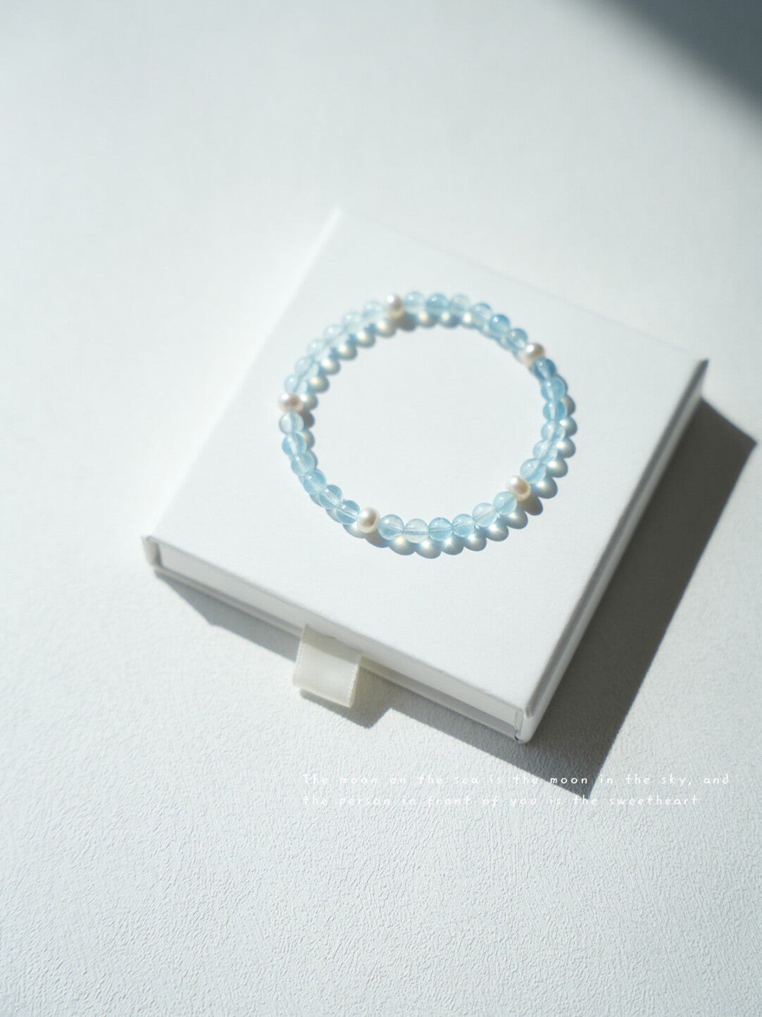 Natural Glacier Aquamarine Bracelet Women's Natural Freshwater Pearl Bracelet